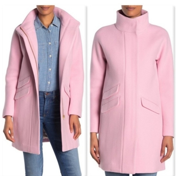 SIZE 12 J.Crew Pink Gori Wool Cocoon Coat - Picture 9 of 9